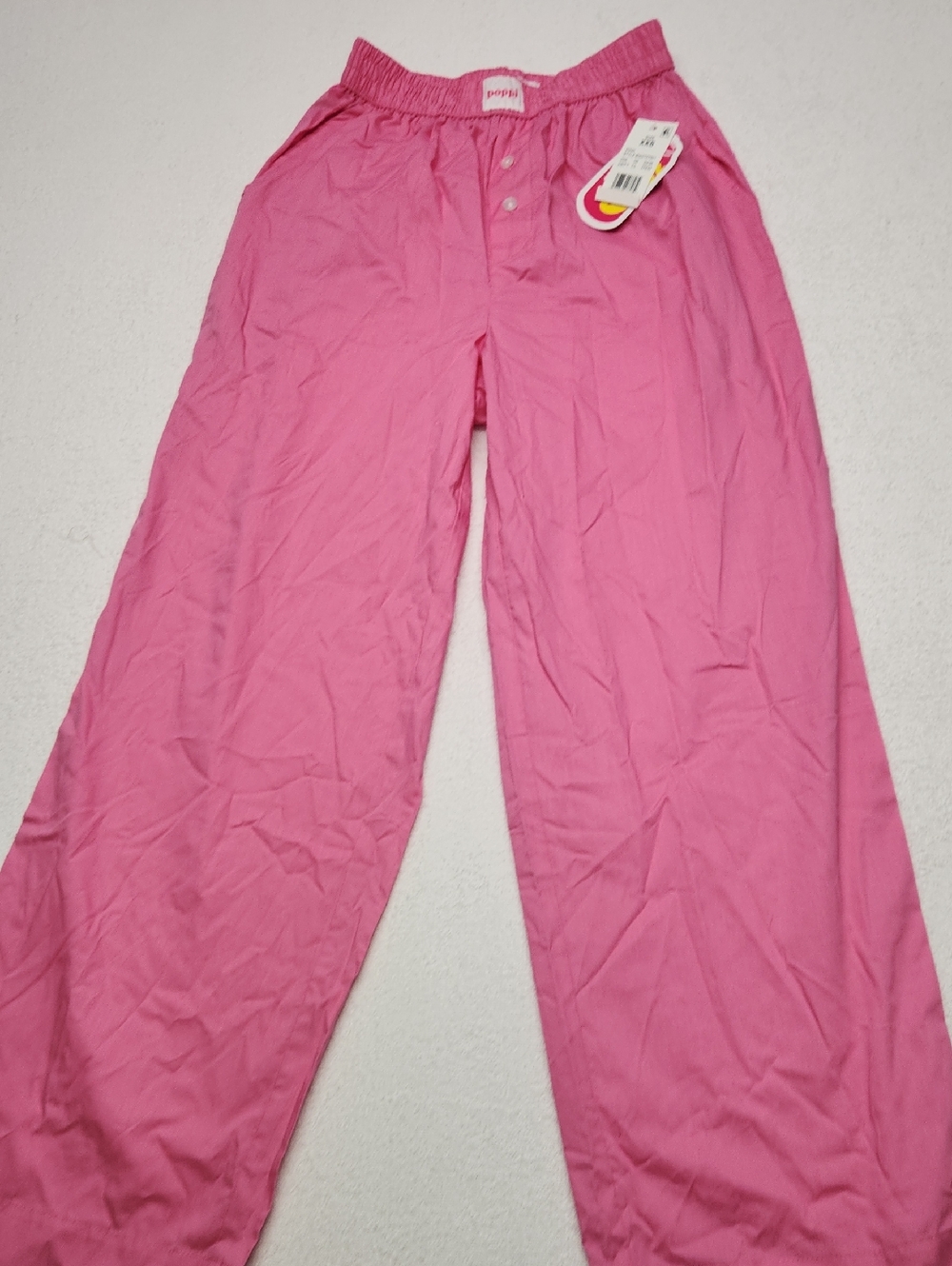 Poppi-Pink XXS-Elastic-Waist Lounge Pants
